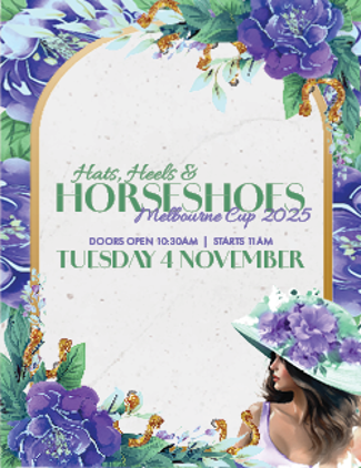 An image depicting Melbourne Cup 2025 | Hats, Heels & Horseshoes