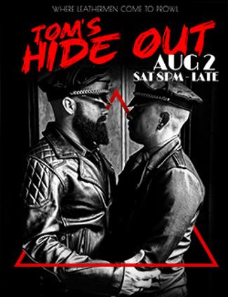 An image depicting TOM'S HIDE OUT - LEATHER TAKES OVER